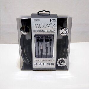 Sentry Two Pack Headphone & Earbud In-Line Microphones iPad iPhone Laptop Tablet